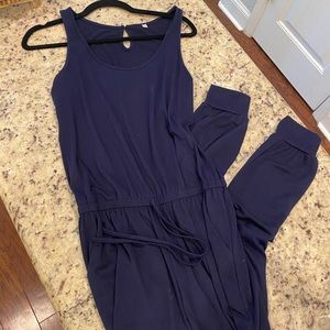 Navy sleeveless jumpsuit. Size small.
